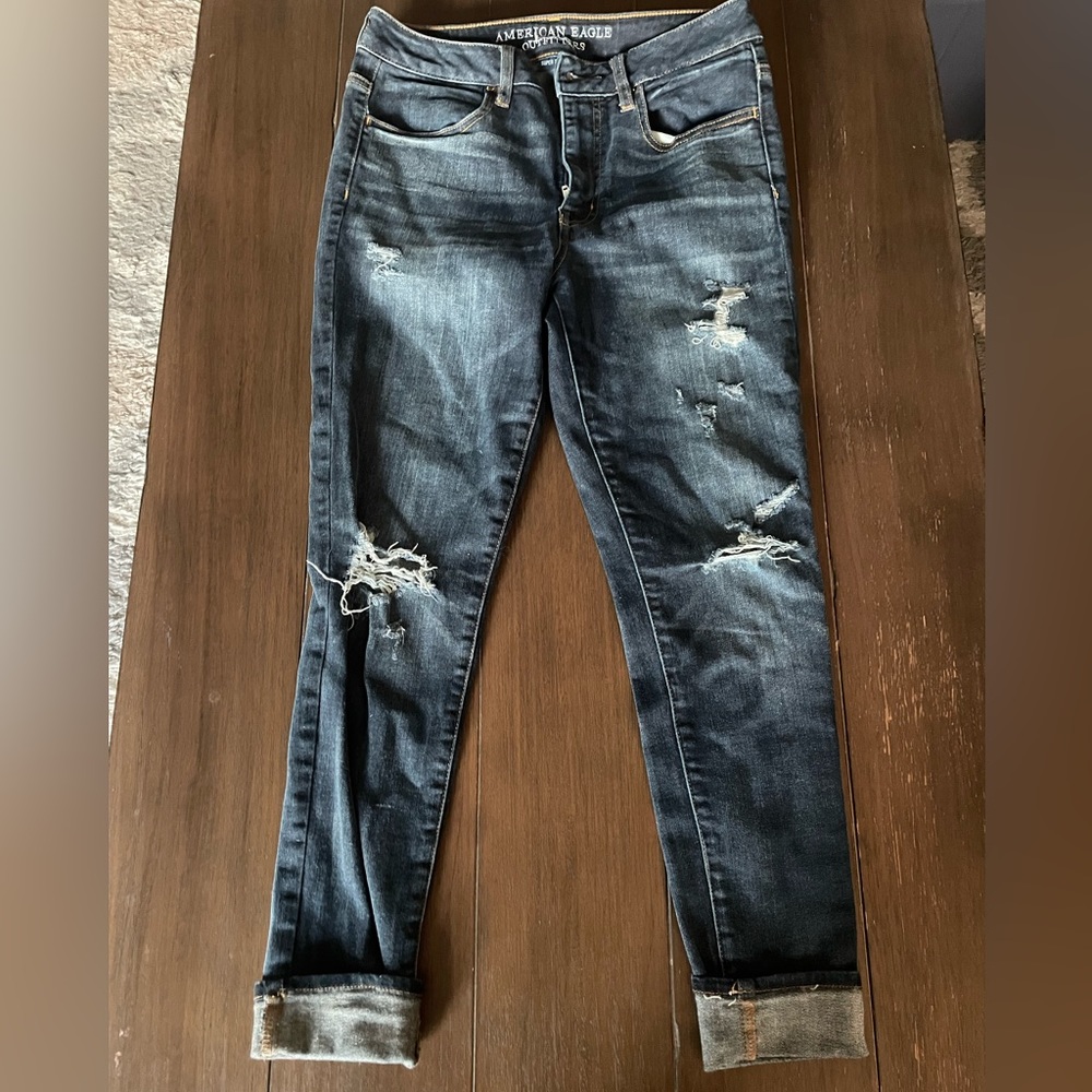 American Eagle Hi-Rise Jegging, Stretch, Denim Blue Jeans, Women's Size 6S